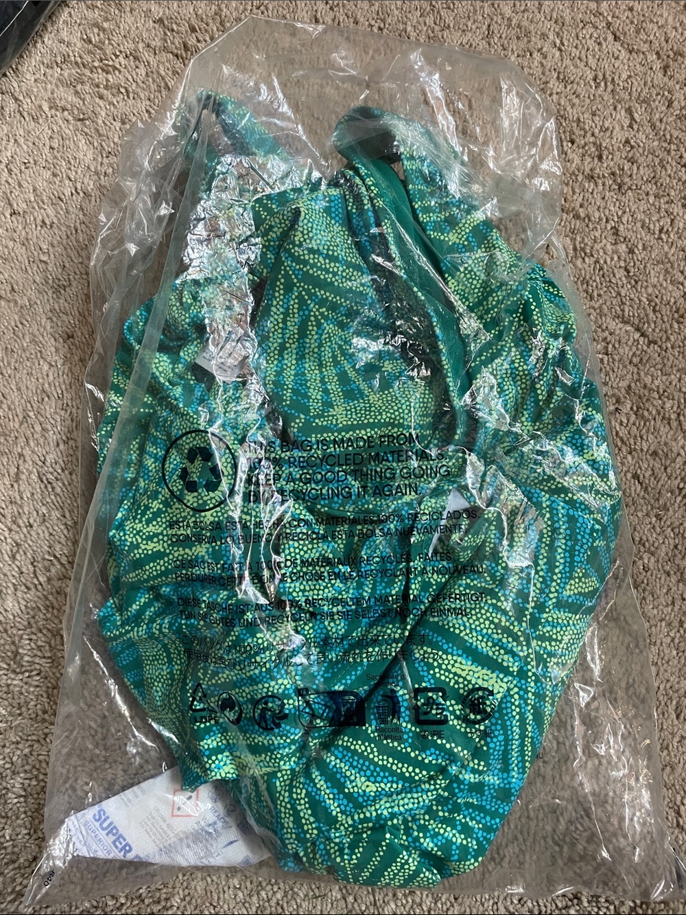 Green patterned tankini